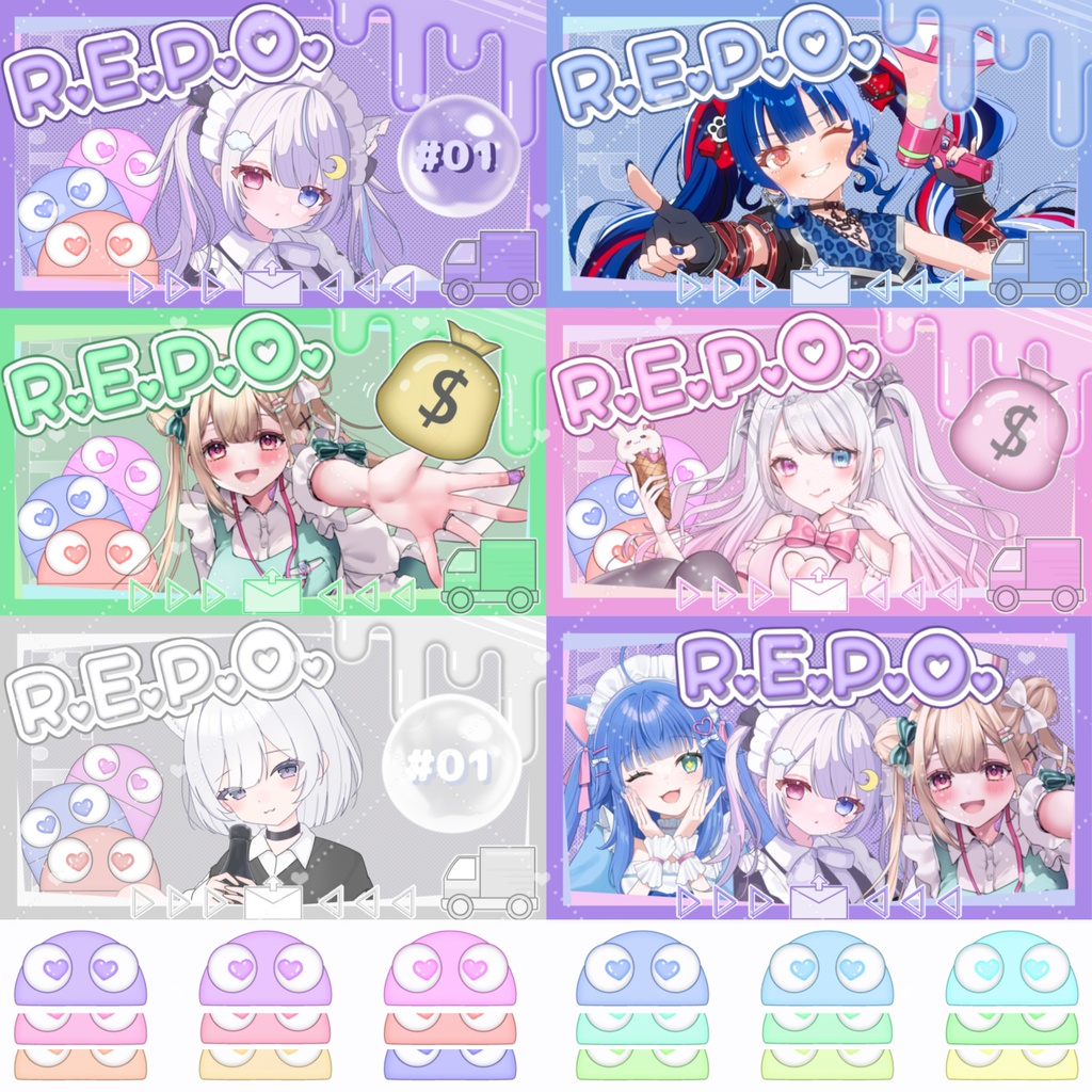 【REPO】サムネイルセット/全7色 ♡ R.E.P.O.素材/被り物無料