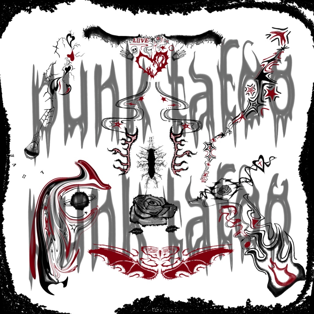 punk tatoo(Sioちゃん対応&デカール用とPNGデータあり)