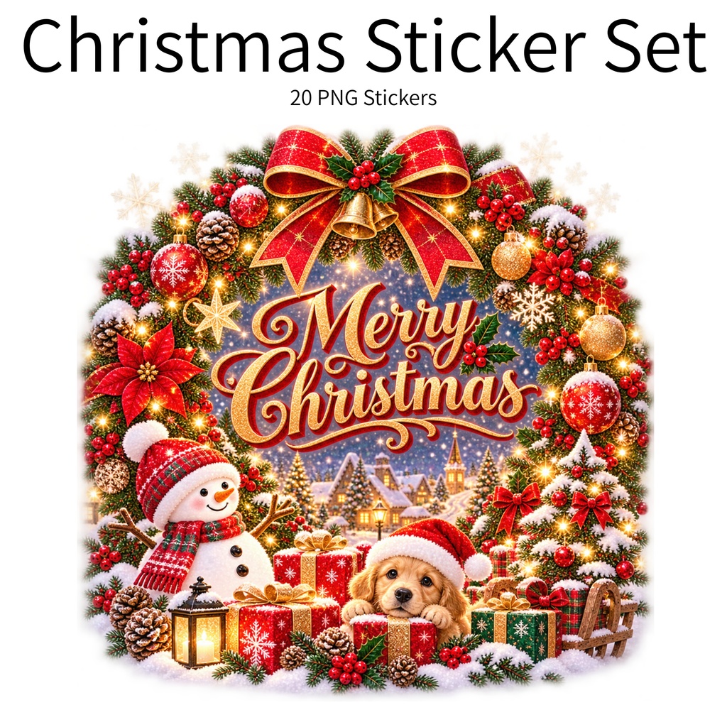 クリスマス デジタルステッカー 20枚セット｜Christmas Sticker Set｜PNG素材