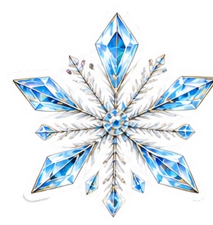 キラキラ雪の結晶デジタルステッカー 15種類セット|Snowflake Stickers|PNG素材