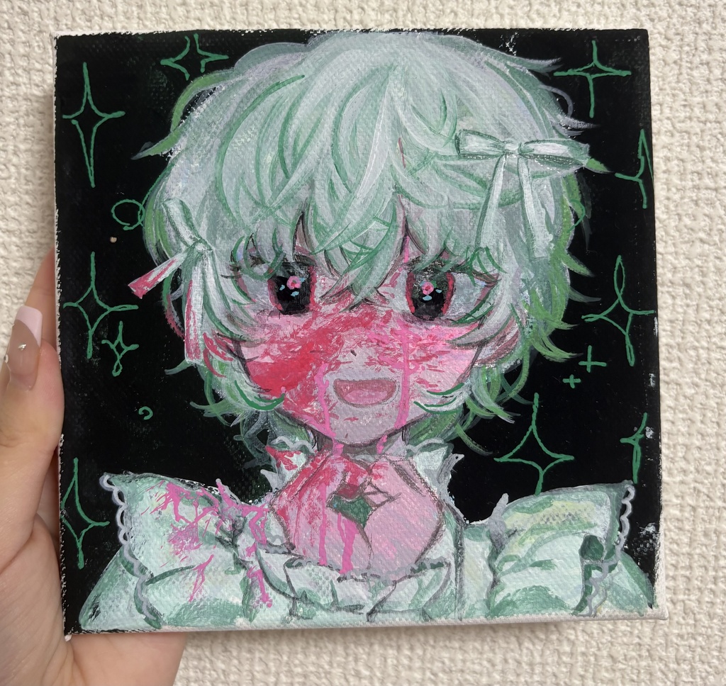 緑の女の子の絵
