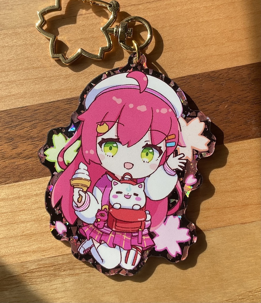 さくらみこ きらきらアクキー(ピンク)