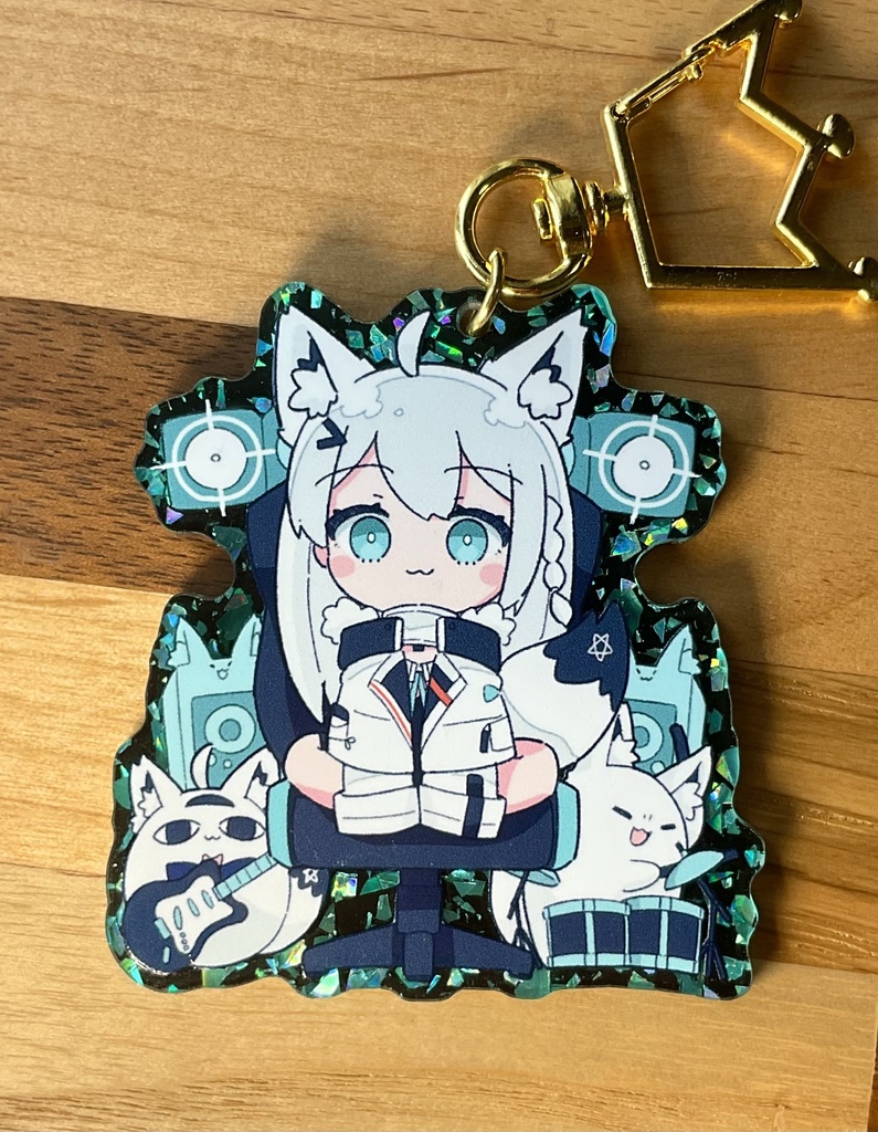 白上フブキ(KONKON Beats) きらきらアクキー(エメラルド)