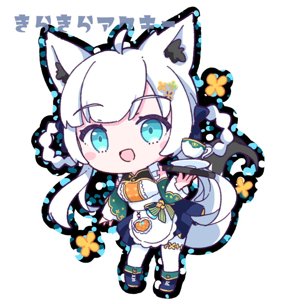 白上フブキ(喫茶) きらきらアクキー(エメラルド)
