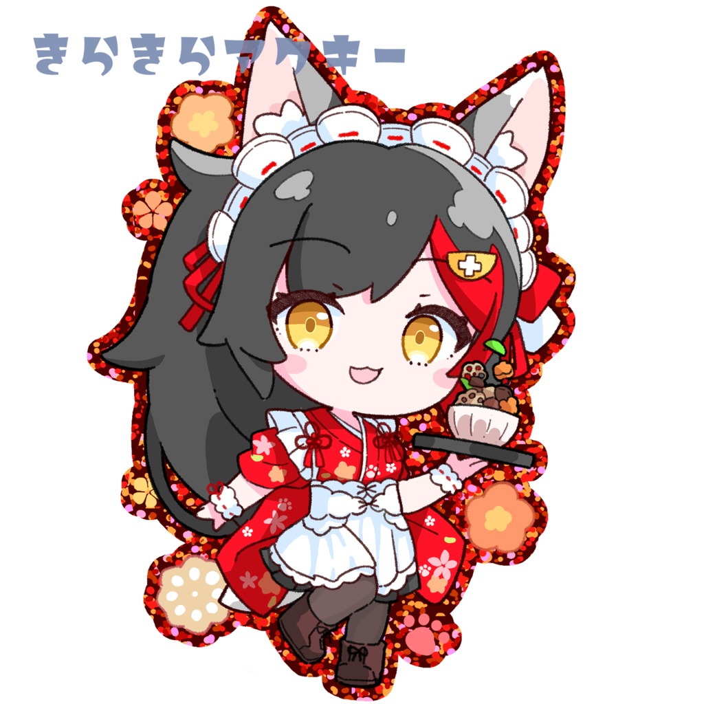 大神ミオ(喫茶) きらきらアクキー(レッド)