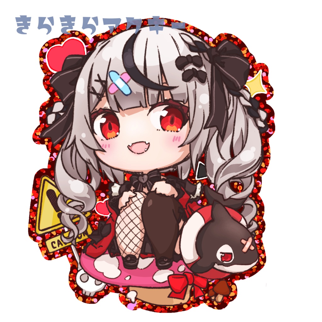 沙花叉クロヱ　きらきらアクキー(レッド)