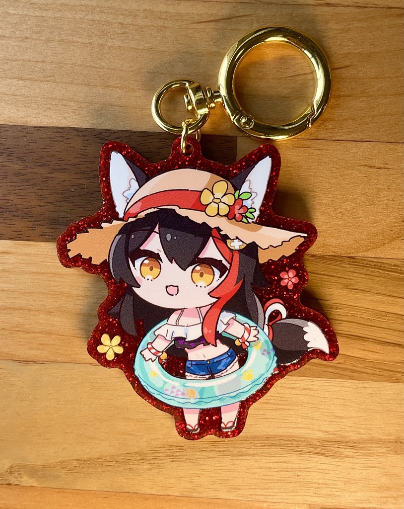 大神ミオ(ホロナツ) きらきらアクキー(レッド)