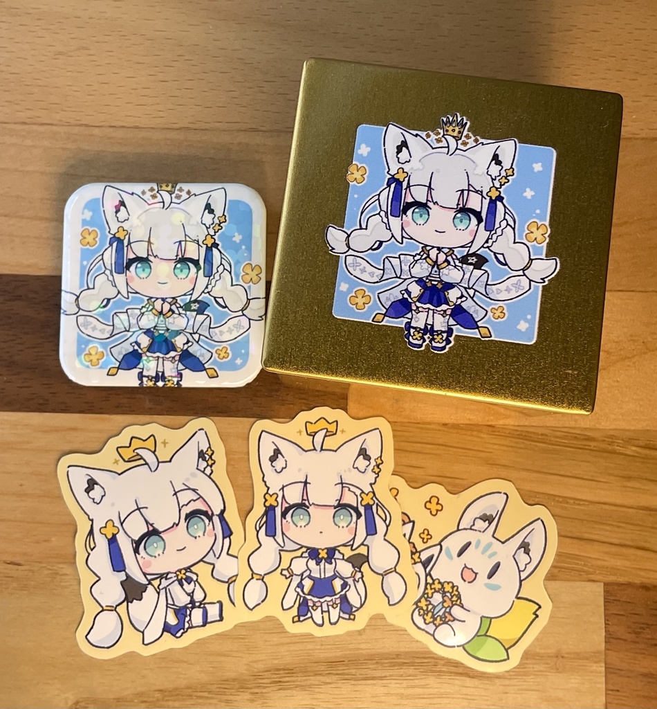 白上フブキ キューブ缶詰(ゴールド)［缶バッジ＋シール3枚入］