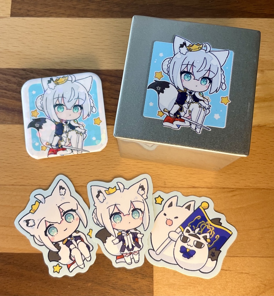 白上フブキ キューブ缶詰(シルバー) ［缶バッジ＋シール3枚入］