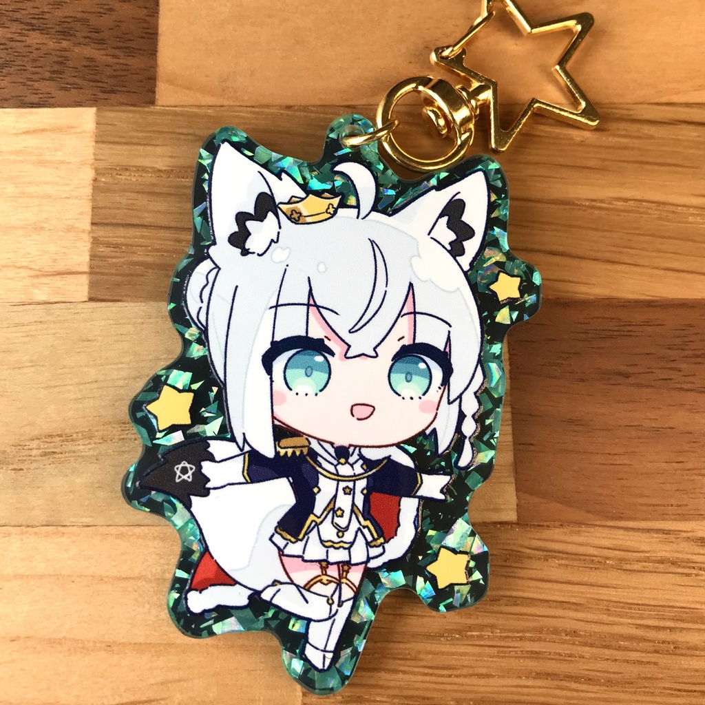 白上フブキ(キングダム) きらきらアクキー(エメラルド)