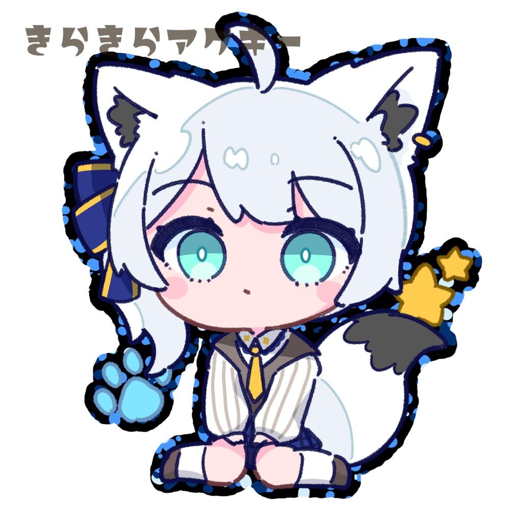 白上フブキ(制服) きらきらアクキー(ブルー)