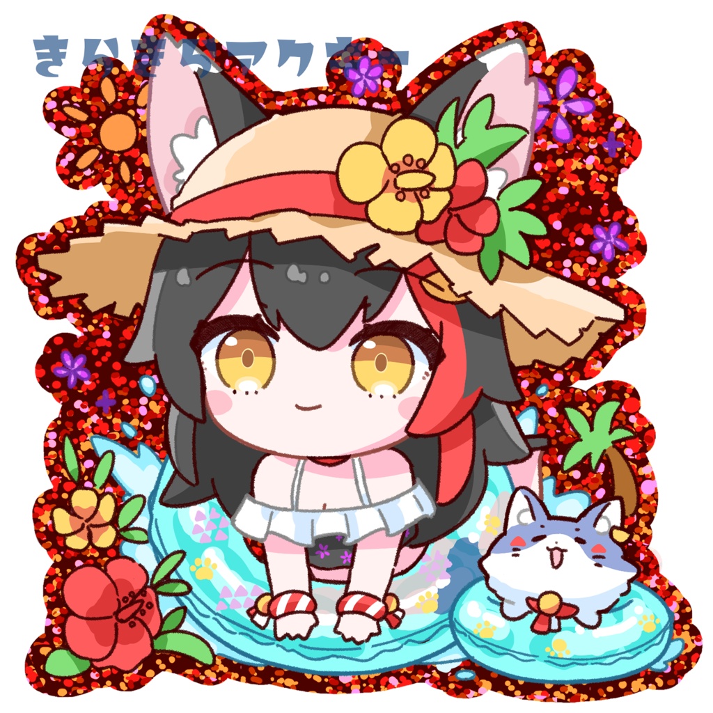大神ミオ(ホロナツ)きらきらアクキー(レッド)