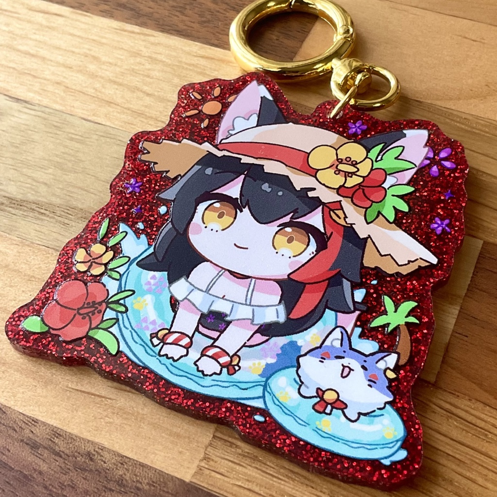 大神ミオ(ホロナツ)きらきらアクキー(レッド)