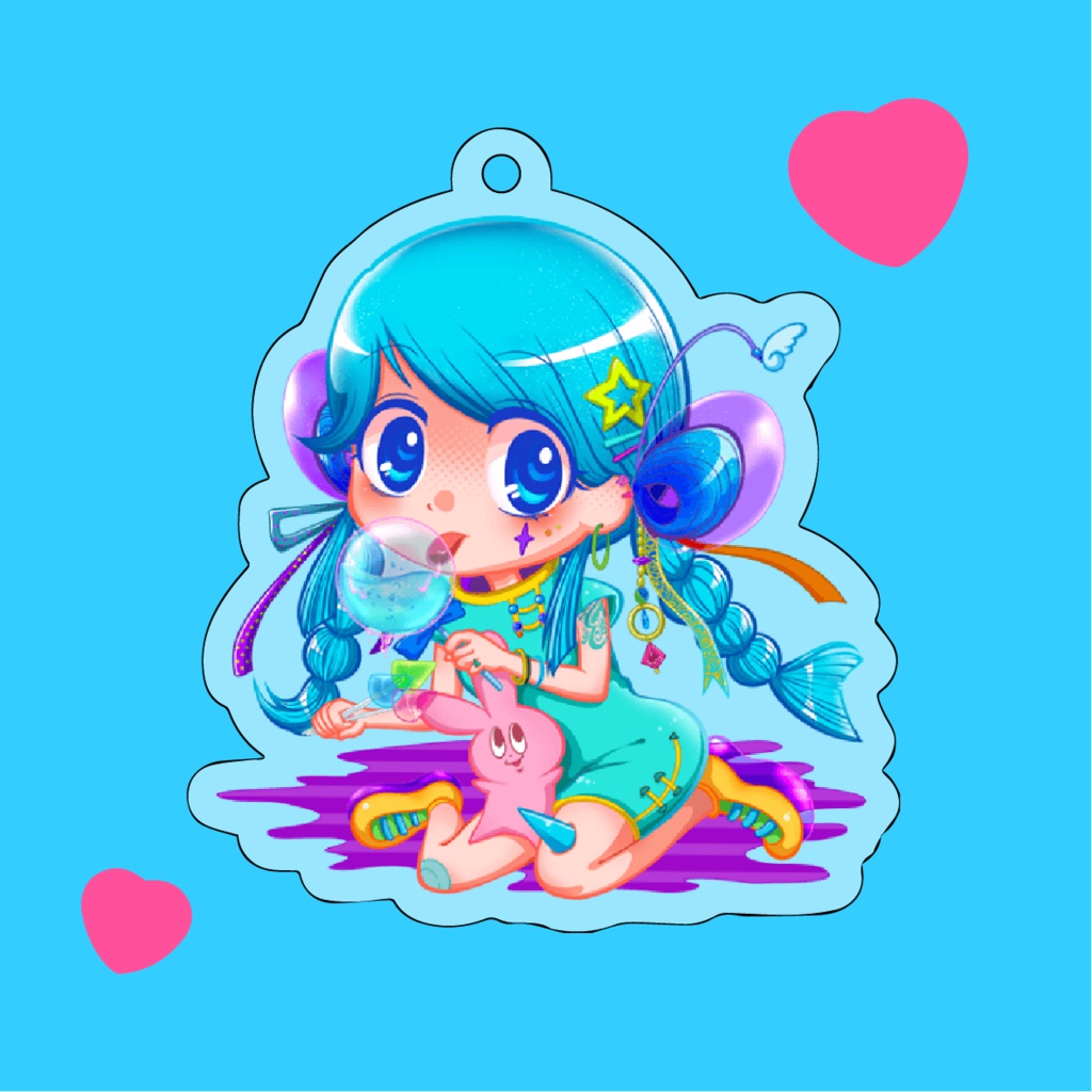 Hi Blue Girl / アクリルキーホルダー
