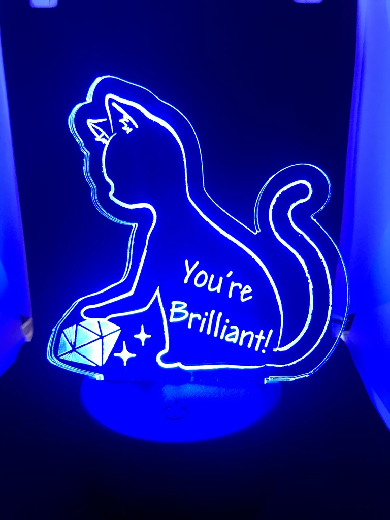 『君は素晴らしい!』と褒めてくれる猫 アクリルLEDスタンド