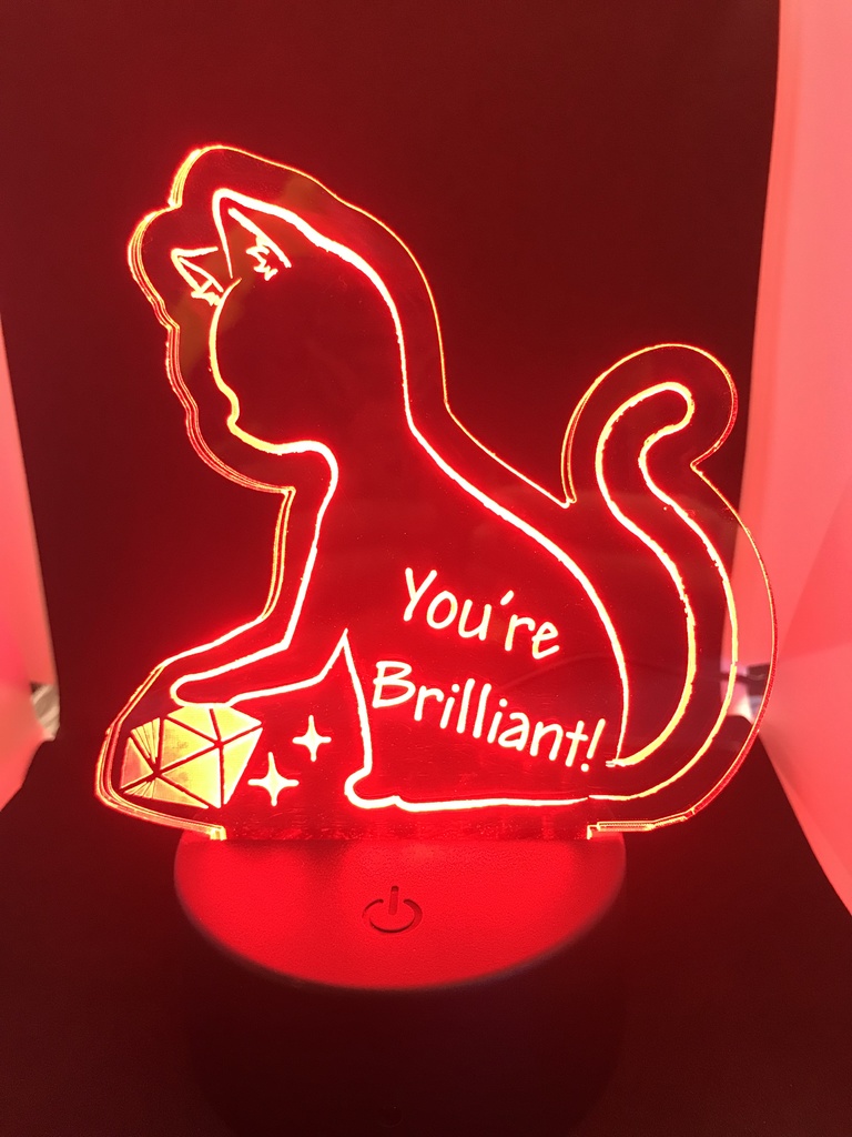 『君は素晴らしい!』と褒めてくれる猫 アクリルLEDスタンド