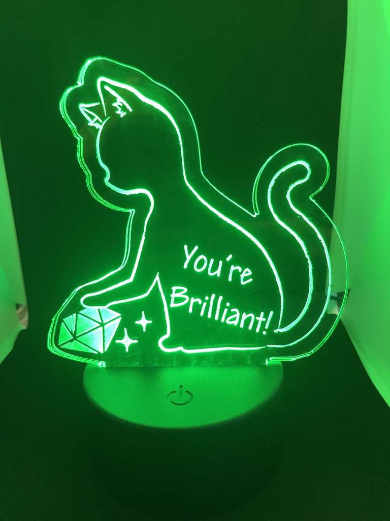 『君は素晴らしい!』と褒めてくれる猫 アクリルLEDスタンド