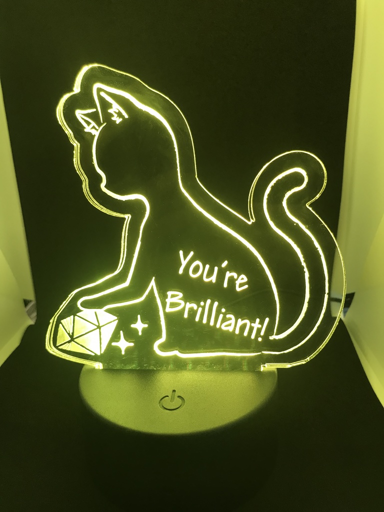 『君は素晴らしい!』と褒めてくれる猫 アクリルLEDスタンド