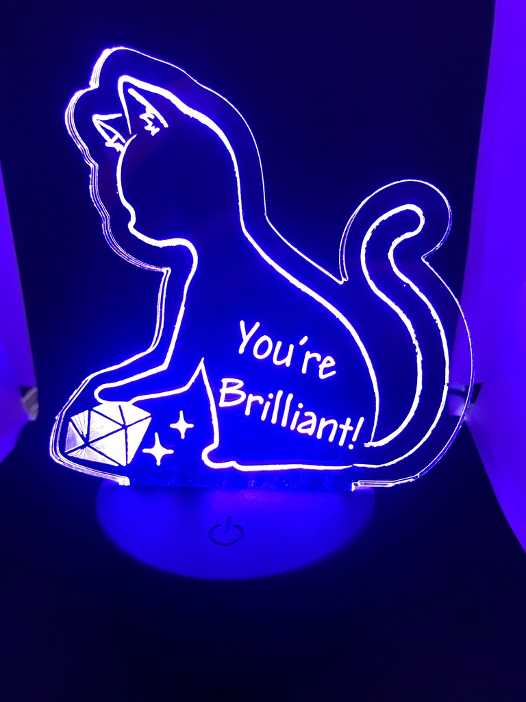 『君は素晴らしい!』と褒めてくれる猫 アクリルLEDスタンド