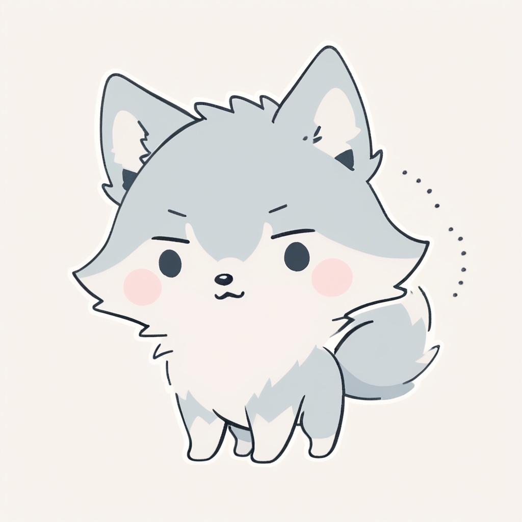 ゆるふわ動物（オオカミ）