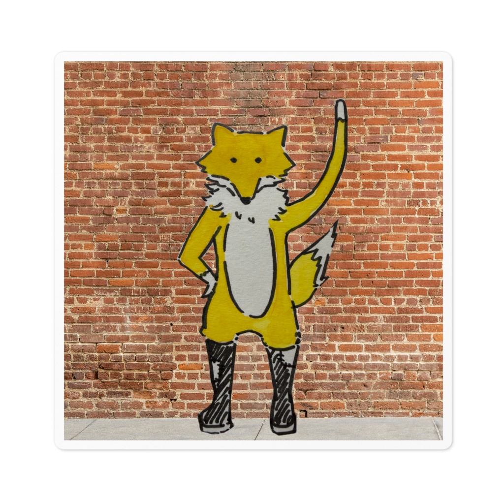 キツネのヤッホ　大ステッカー