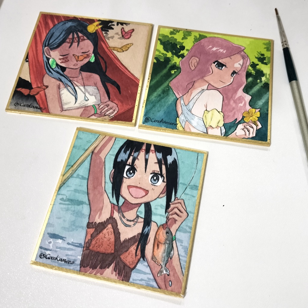 【原画色紙】ピンクイルカの伝説