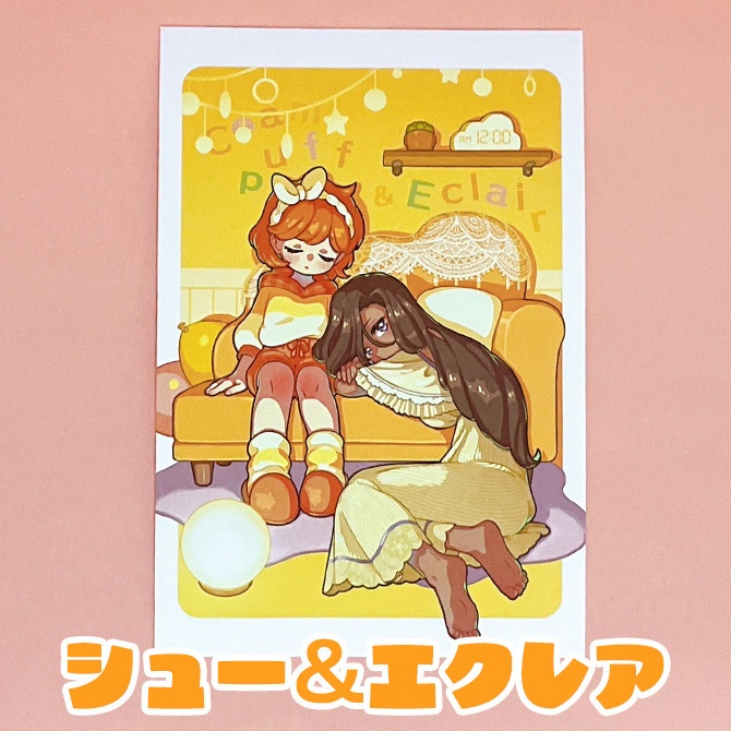 【お菓子擬人化イラスト】ポストカード