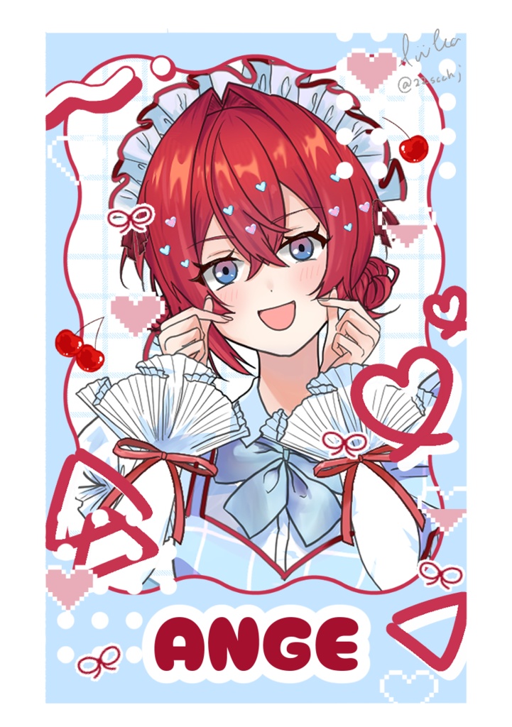 にじうぉ〜ずメイドさん🩵❤️🤍チェキ風カード