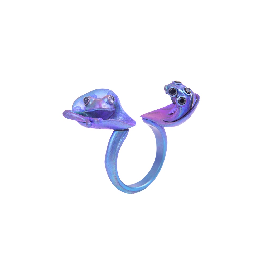Zen Frog Violet Ring 