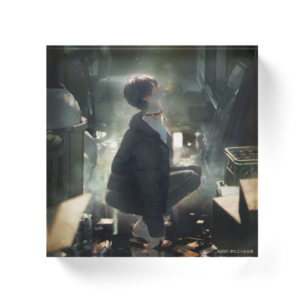 アクリルブロック-路地裏の犬