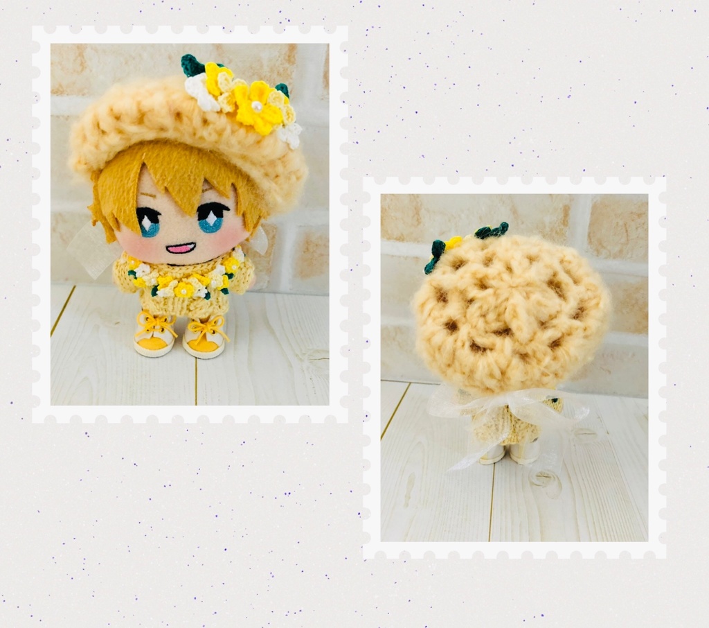 お花ベレー帽&お花ニット