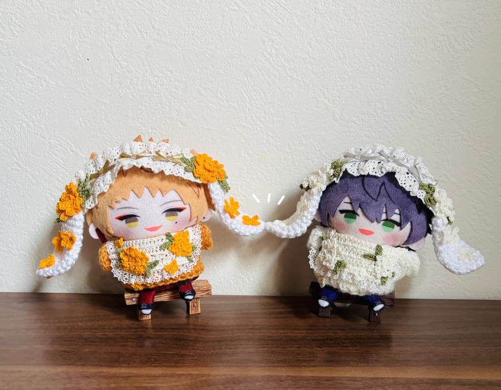 【にじぱぺサイズ】金木犀•銀木犀なうさぎさんset