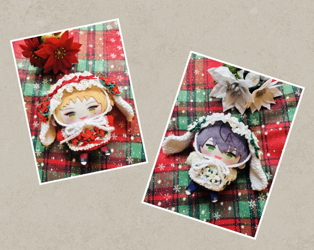 12/27 21:00【にじぱぺサイズ】ポインセチアなうさぎさんset