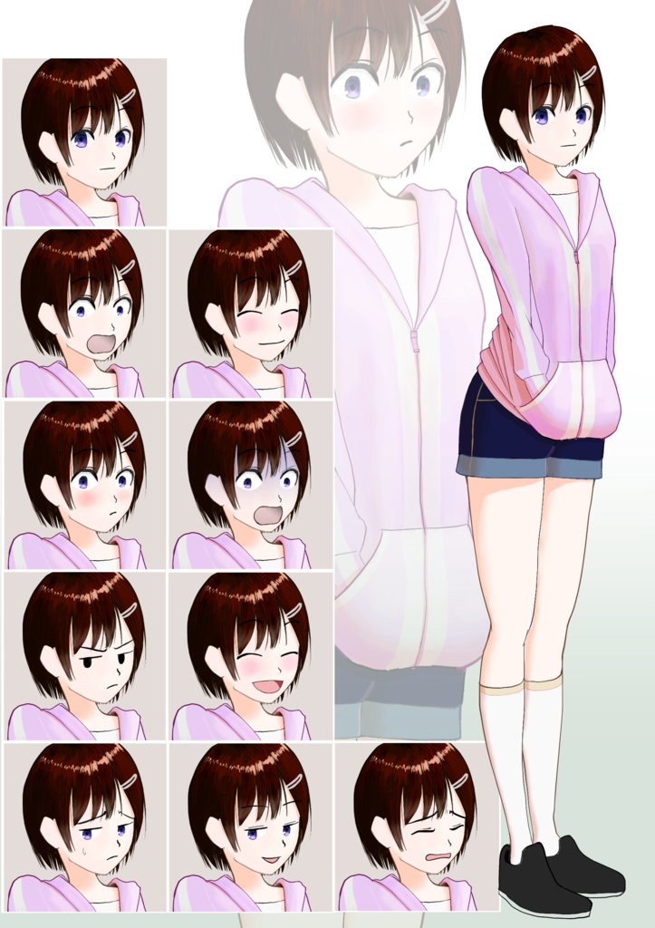 【立ち絵】パーカーの女性