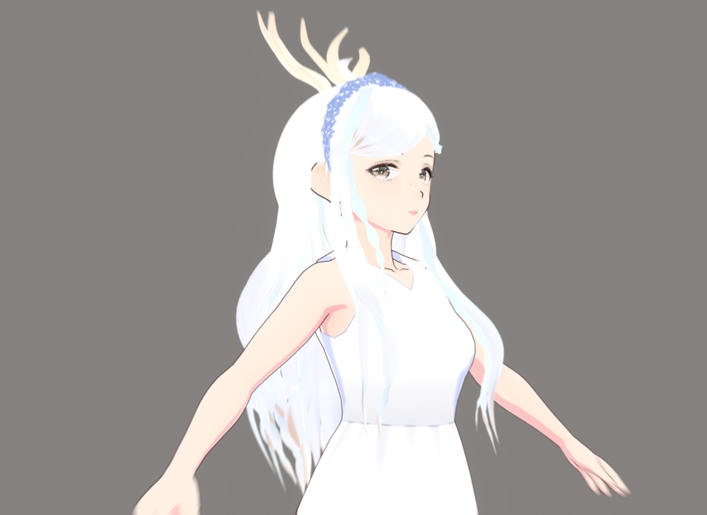 Reindeer theme long hair preset (textures and bones included) - VRoid