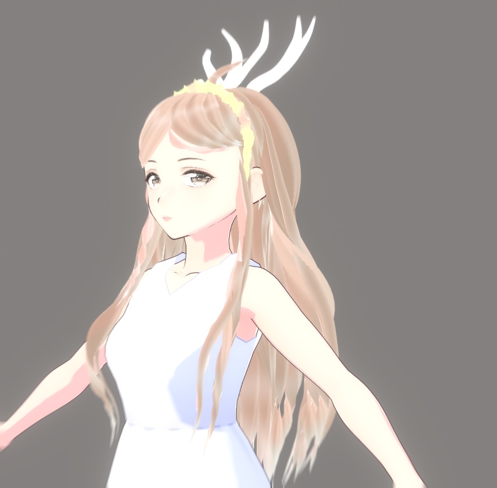 Reindeer theme long hair preset (textures and bones included) - VRoid