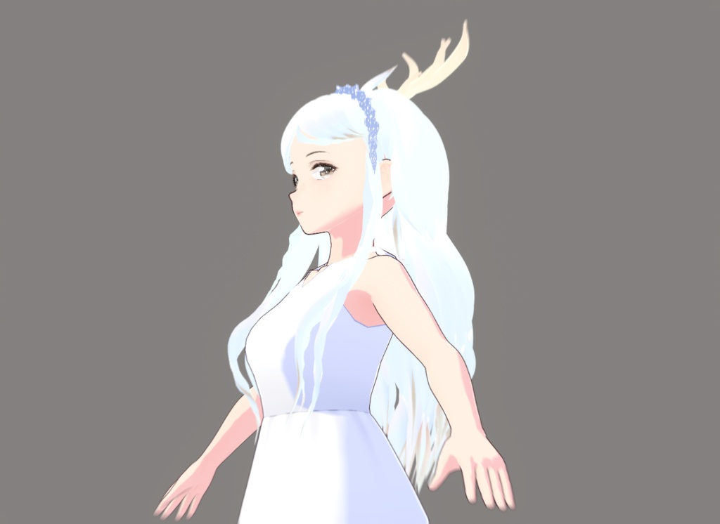 Reindeer theme long hair preset (textures and bones included) - VRoid