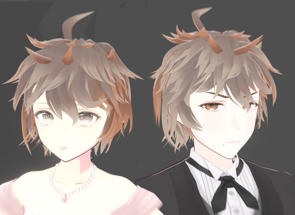 [Vroid] Pixie Cut hairstyle (+texture and hair bounce setting)