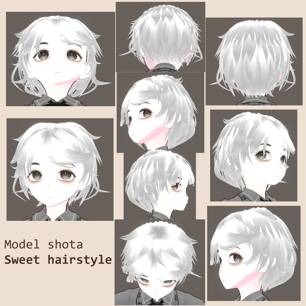 Sweet short hairstyle (textures and hair bounce setting included) - VRoid