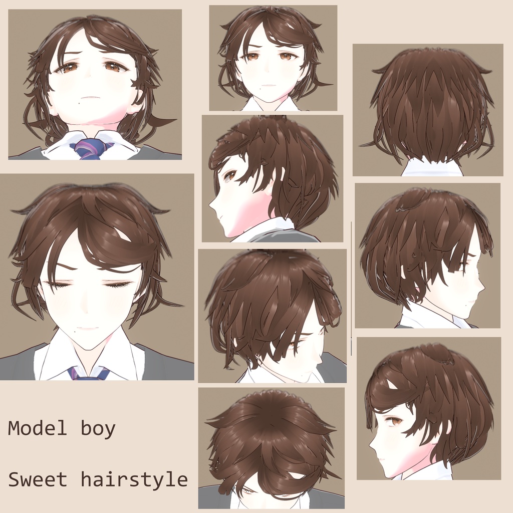 Sweet short hairstyle (textures and hair bounce setting included) - VRoid