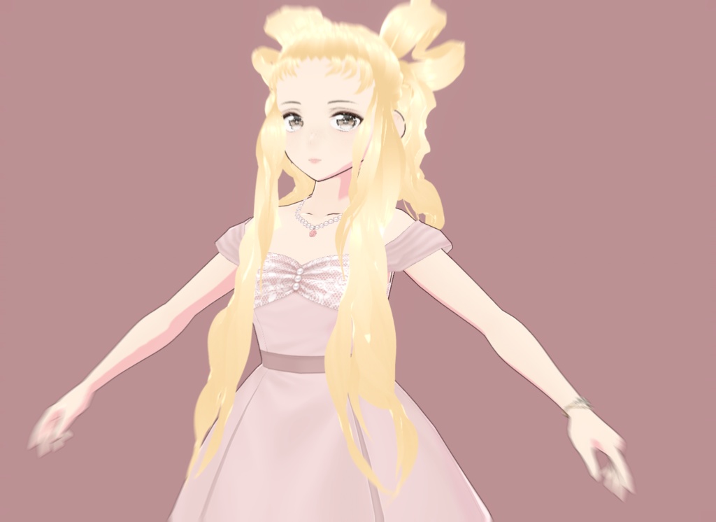 [Vroid] Elegant cute hairstyle (+texture and hair bounce setting)