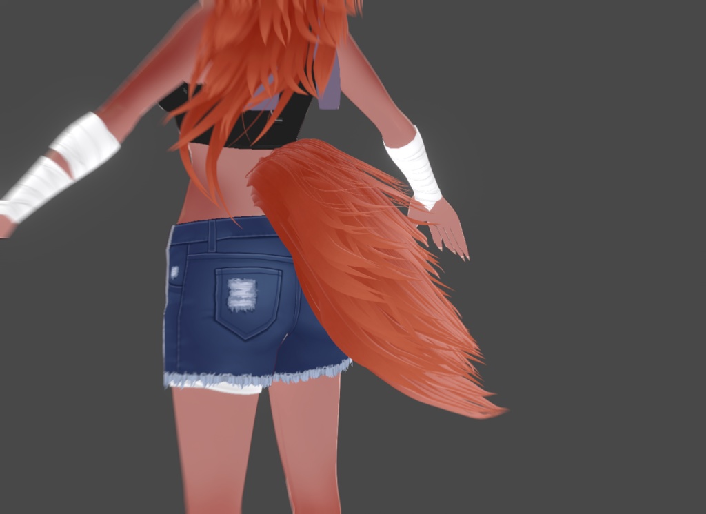 [Vroid] Layered wild tail (+texture and hair bounce setting)