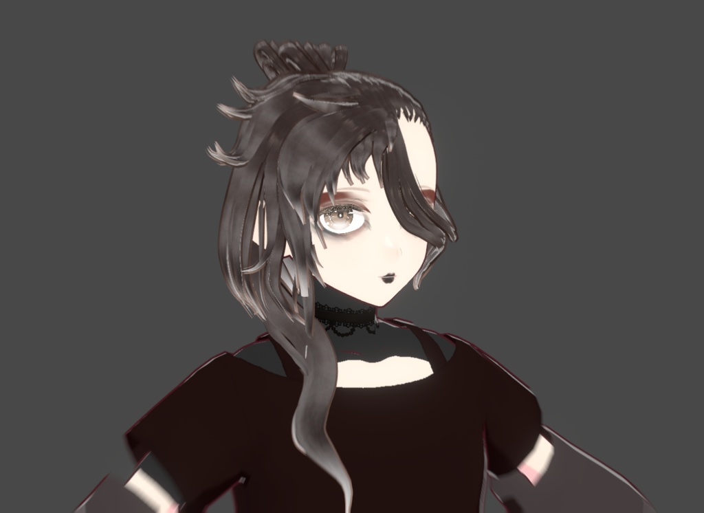 [Vroid] Rocker/Emo hairstyle preset (+texture and hair bounce setting)