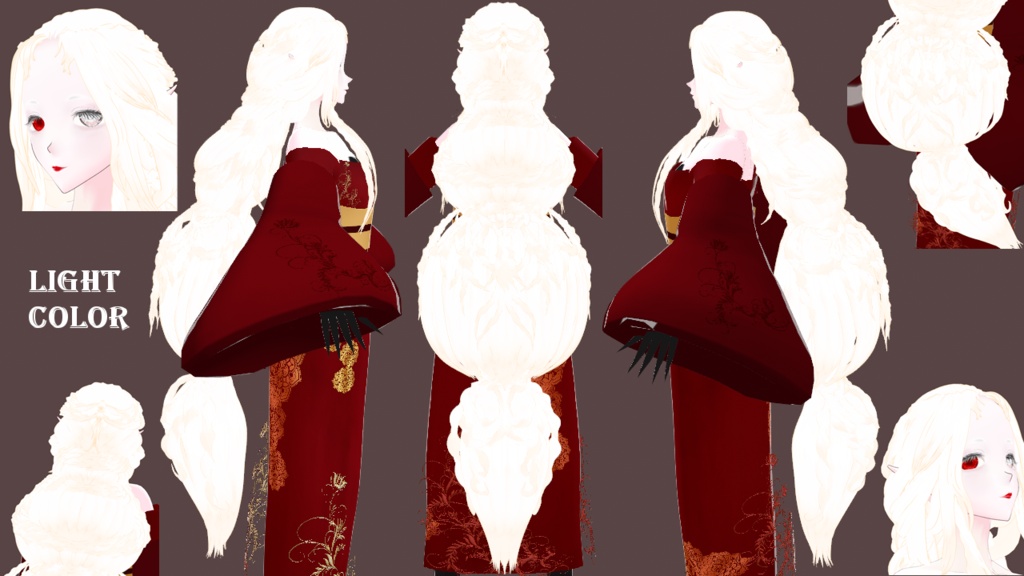 [VRoid] Serie Majestic No.3 Hair Preset (Dark and Light Color)