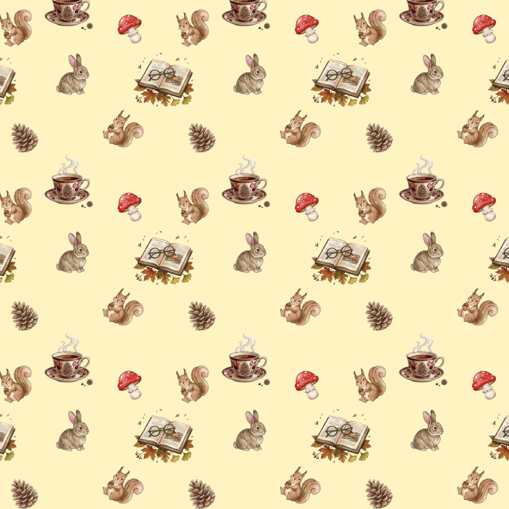 秋の森のさんぽ道|手描き水彩デジタルペーパーセットAutumn Forest Walk | Hand-Drawn Watercolor Digital Paper