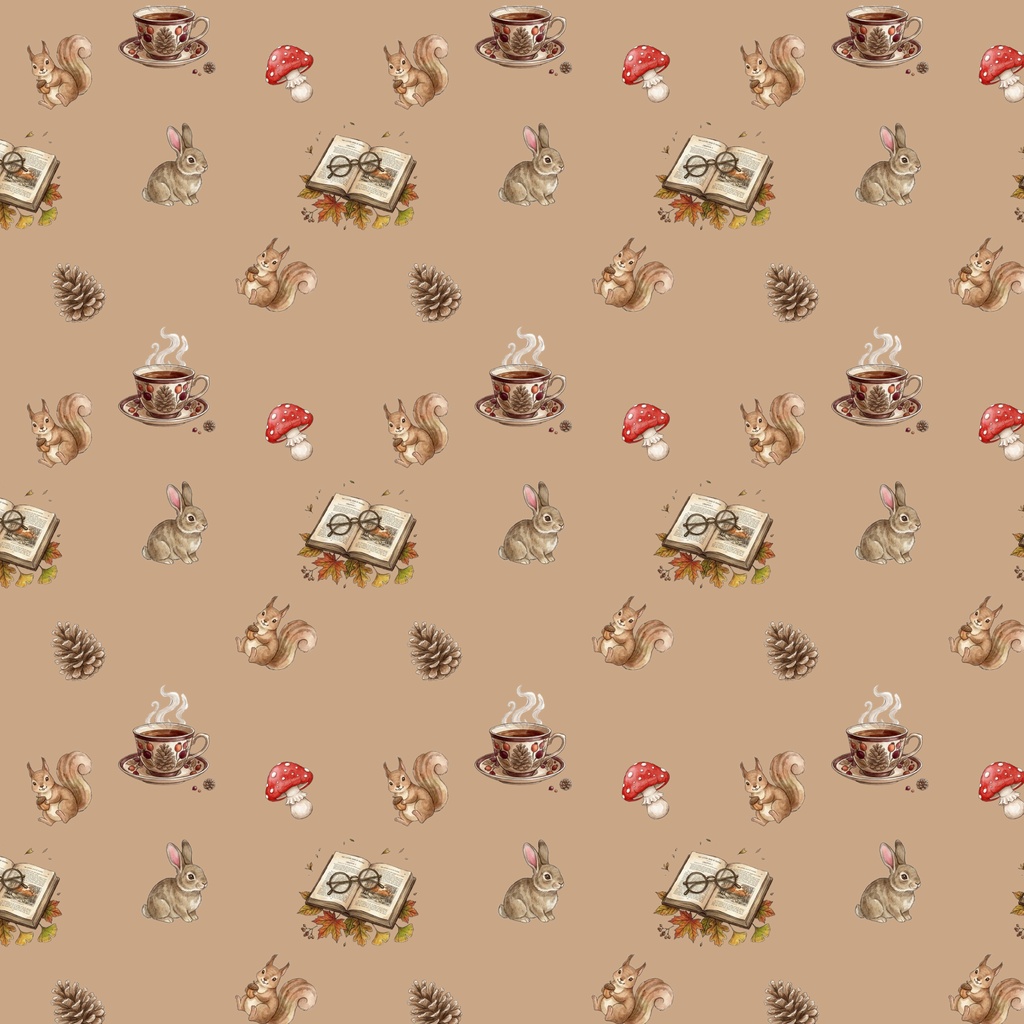 秋の森のさんぽ道|手描き水彩デジタルペーパーセットAutumn Forest Walk | Hand-Drawn Watercolor Digital Paper