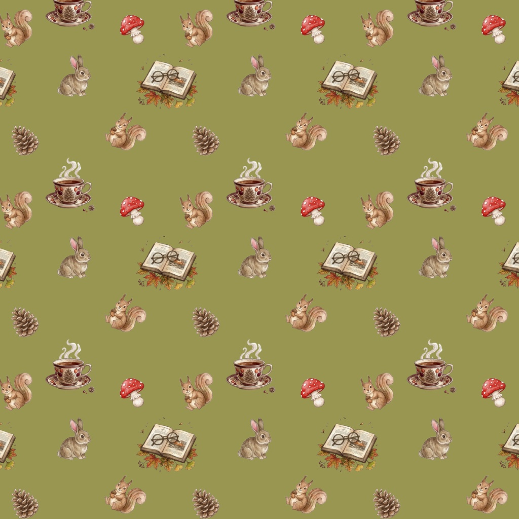 秋の森のさんぽ道|手描き水彩デジタルペーパーセットAutumn Forest Walk | Hand-Drawn Watercolor Digital Paper