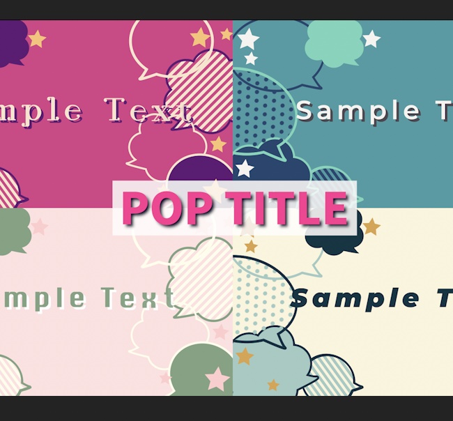 【.mogrt】ポップな吹き出しタイトル素材