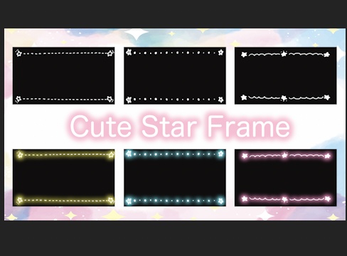 【.MOGRT】手書き風のかわいい星のフレーム素材