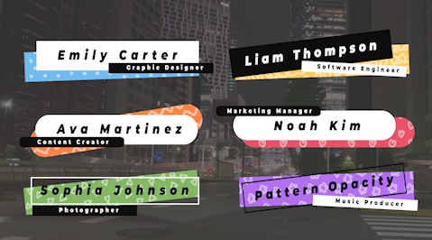 【Prテンプレ】ネームテロップにも!模様つきローワーサード(.mogrt)